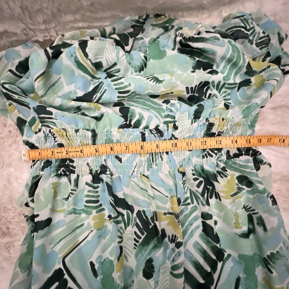 Women's Off-Shoulder Rabbit Rabbit Rabbit Floral Ruffle Flowy Maxi Dress Sz‎ 16 - Picture 8 of 11